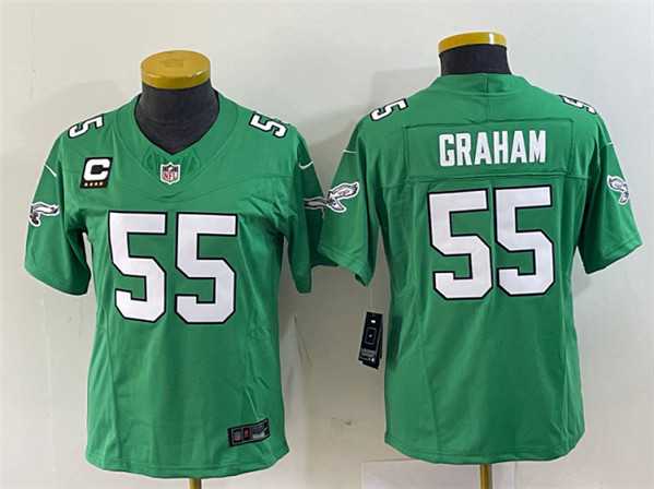 Youth Philadelphia Eagles #55 Brandon Graham Green 2023 F.U.S.E. With C Patch Stitched Football Jersey->youth nfl jersey->Youth Jersey